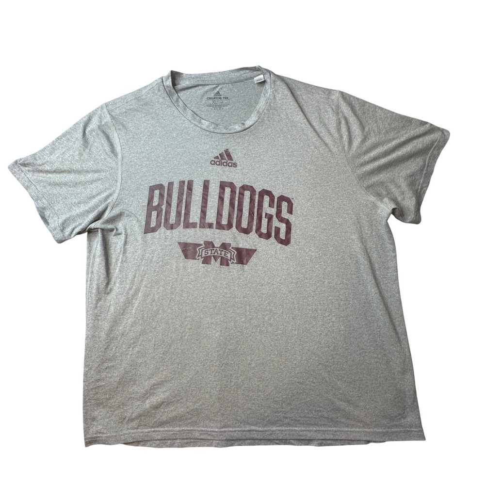Mississippi State Bulldogs Adidas Shirt Mens XL Gray Creator Tee ED6781 Athletic